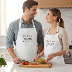 Mr. & Mrs. Personalized Couple Apron