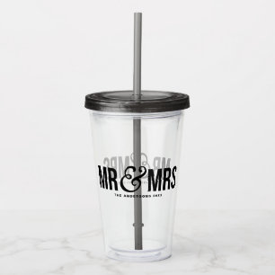Mr. & Mrs. Personalized Wedding Favor Acrylic Tumbler