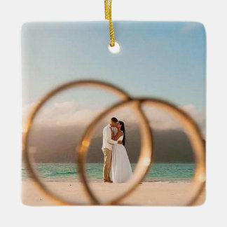 Mr & Mrs Photo Bauble,Wedding Christmas Ceramic Ornament