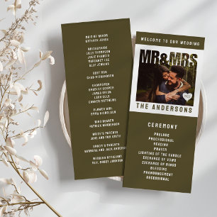 Mr & Mrs Photo Block Heart Wedding Program