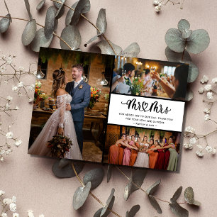 Mr Mrs Photo Wedding Thank You Card