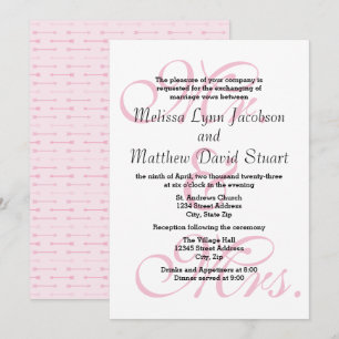 Mr. & Mrs. Pink - Wedding & Reception Invitation