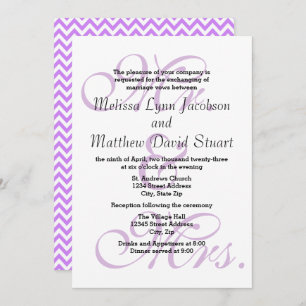 Mr. & Mrs. Purple - Wedding & Reception Invitation