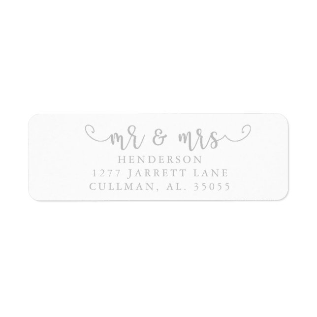 Mr & Mrs Return Address Label (Front)
