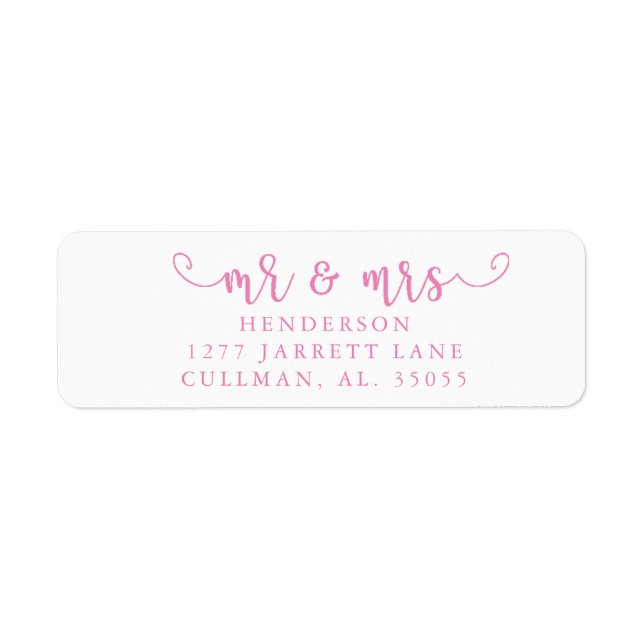 Mr & Mrs Return Address Label (Front)