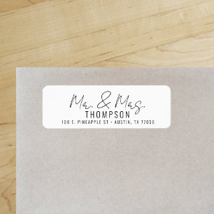Mr Mrs Return Address Label Modern Chic