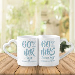 Mr Mrs Right 60th Wedding Anniversary Coffee Mug Set<br><div class="desc">Personalise with the names and wedding year of the happy couple. A fun,  unique and customisable gift to celebrate anyone's wedding anniversary. Designed by Thisisnotme©</div>