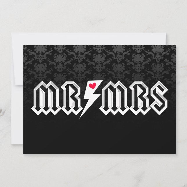 Mr & Mrs Rocker - Custom Wedding or Anniversary Invitation (Front)