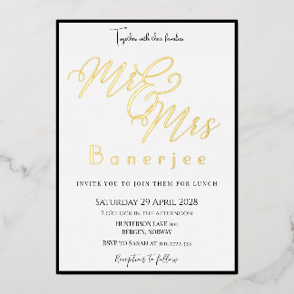 Mr & Mrs Royal Wedding Foil Invitation