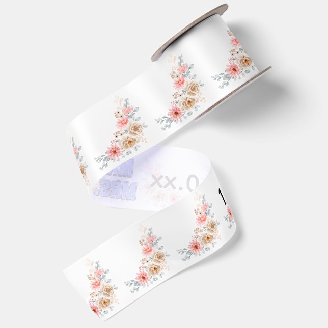 Mr. & Mrs. Satin Ribbon (Front+Back)