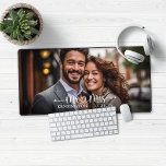 Mr Mrs Script Heart Arrows Newlywed Desk Mat<br><div class="desc">Mr Mrs Script Typography Newlywed Mouse Pad Desk Mat with our fun typography of Mr. and Mrs. with hearts and arrows. Add your custom text for a fun personalised design! Please contact us at cedarandstring@gmail.com if you need assistance with the design or matching products.</div>