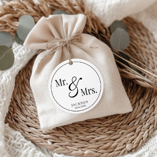 Mr & Mrs Scripty Black & White Favour Tags