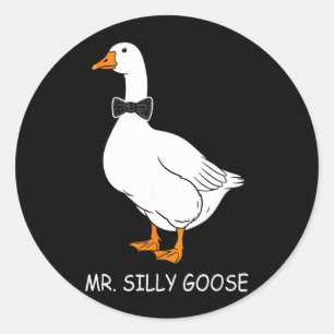 Mr Mrs Silly Goose Couple Matching Wedding Funny Classic Round Sticker