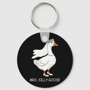 Mr Mrs Silly Goose Couple Matching Wedding Funny Key Ring