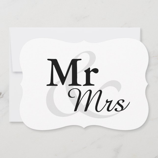 Mr&Mrs Simple Elegant Typography Wedding (Front)
