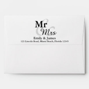 Mr&Mrs Simple Elegant Typography Wedding Envelopes