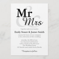 Mr &Mrs Simple Elegant Typography Wedding