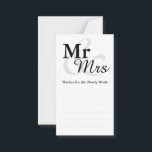 Mr&Mrs Simple Elegant Typography Wedding Wishes Advice Card<br><div class="desc">Simple Elegant Typography Black and white "Mr&Mrs" wedding wishes card 
Click on the customise it button to personalise the design by choosing the background colour you like and even add your own text.</div>