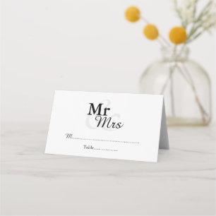 Mr&Mrs Simple Elegant Wedding Place Card