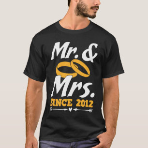 Mr & Mrs Since 2012 Gif Couple Mister And Misses T-Shirt