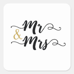 Mr. & Mrs. - Square Sticker