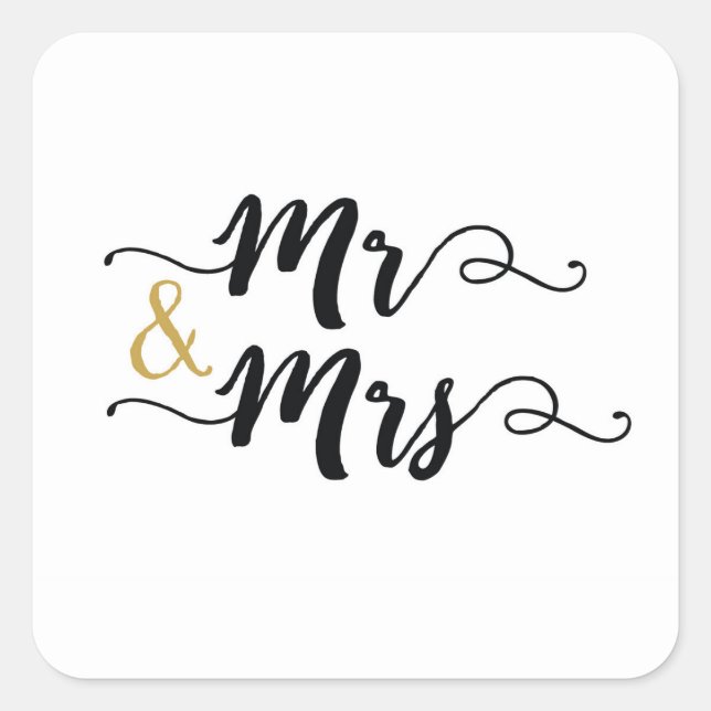 Mr. & Mrs. - Square Sticker (Front)