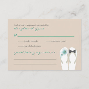 Mr & Mrs Summer Flip Flops Beach Wedding RSVP Card