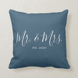 Mr. & Mrs. Throw Pillow for Newlyweds Anniversary