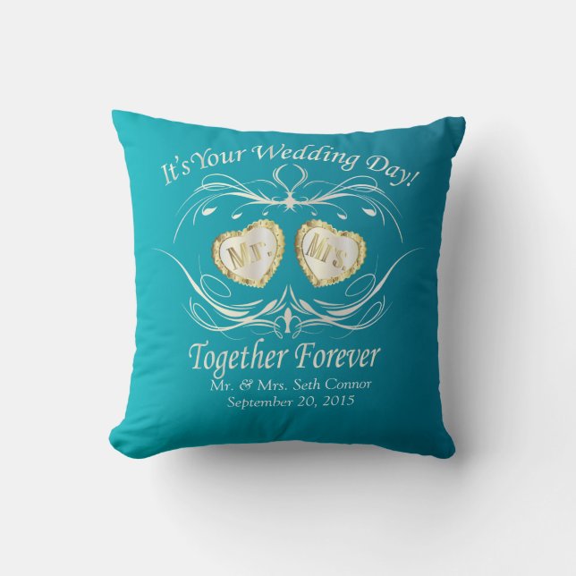 Mr & Mrs Together Forever | Personalise Cushion (Front)