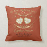 Mr. & Mrs. Together Forever | Personalise Cushion<br><div class="desc">Romantic throw Pillow for the Happily Married Couple in beautiful Rust. A Keepsake for the Newlyweds! 100% Customisable. Ready to Fill in the box(es) or Click on the CUSTOMIZE button to add, move, delete or change any of the text or graphics. Made with high resolution vector and/or digital graphics for...</div>