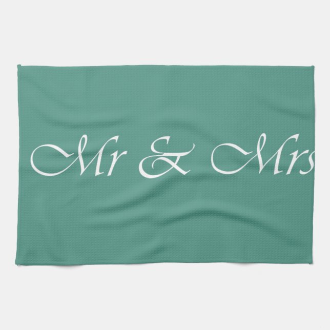Mr & Mrs Typography Tea Towel (Horizontal)