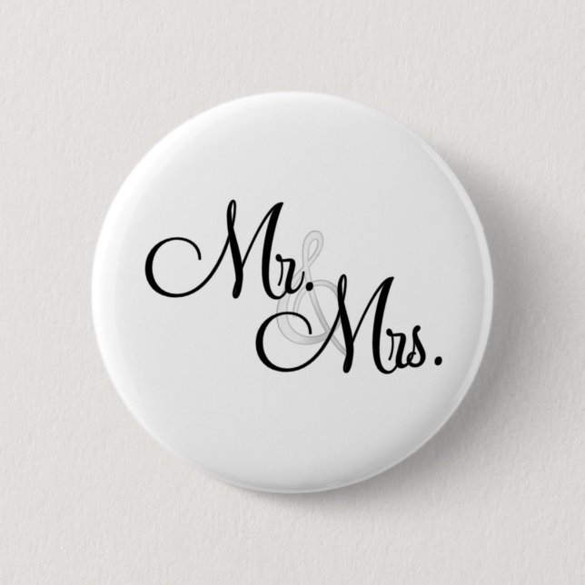 Mr. & Mrs. Unique Items 6 Cm Round Badge (Front)