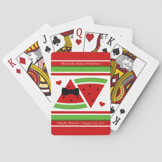 Mr & Mrs Watermelon Personalised Playing Cards (Back)