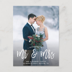MR & MRS. wedding Announcement Postcard