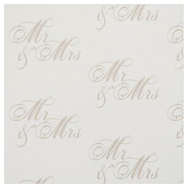 Mr&Mrs Wedding Celebration White Fabric (Swatch)