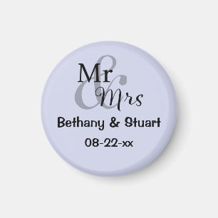 Mr & Mrs Wedding Couple (lilac) Magnet