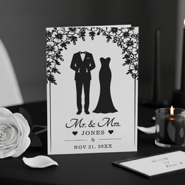 Mr & Mrs Wedding Dress Tuxedo Floral Arch Photo Program (Mr & Mrs Wedding Dress Tuxedo Floral Arch Photo Program
)