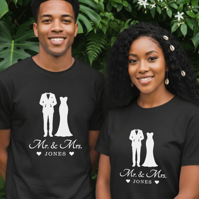 Mr & Mrs Wedding Dress Tuxedo Newlywed Couple T-Shirt (Mr & Mrs Wedding Dress Tuxedo Newlywed Couple T-Shirt
)