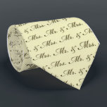 Mr & Mrs Wedding elegant bride and groom  Tie<br><div class="desc">A beautiful, elegant and luxury of Mr. and Mrs design. A great wedding design for any newly wed couple. This romantic design will help that couple remember their love for each every time they see it. A great gift idea for a wedding shower, wedding or newly engaged couple. for more...</div>