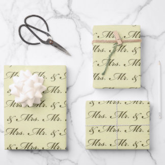 Mr & Mrs Wedding elegant bride and groom Wrapping Paper Sheet
