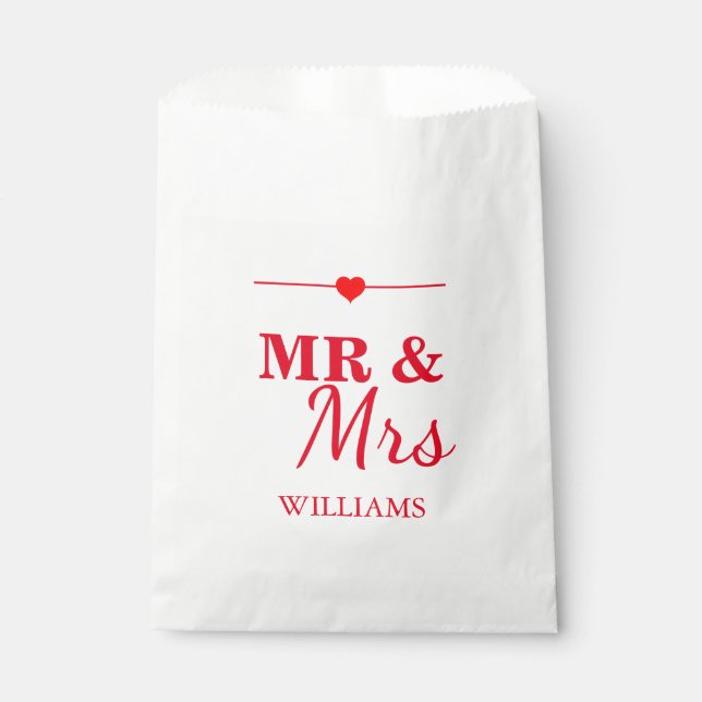 Mr. & Mrs. Wedding Favour Bag (Front)