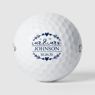 Mr & Mrs Wedding Favour Golf Balls