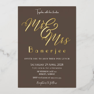Mr & Mrs Wedding Foil Invitation