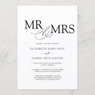 MR & MRS Wedding Invitation