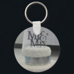 Mr&Mrs Wedding Key Ring<br><div class="desc">A closeup shot of a Wedding Cake with Mr & Mrs on top of the
Wedding Cake that's bright and colourful that's on KEY CHAIN'S.</div>