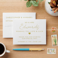 Mr. & Mrs. Wedding Lottery Ticket Love & luck gold