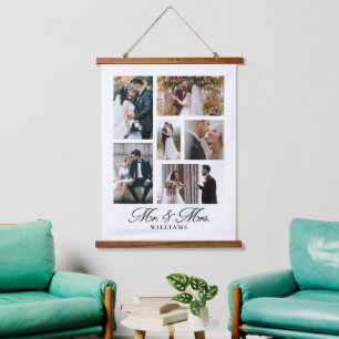 Mr. & Mrs. Wedding Photo Keepsake Hanging Tapestry