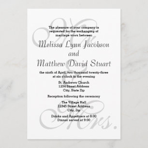 Mr. & Mrs. - Wedding & Reception Invitation