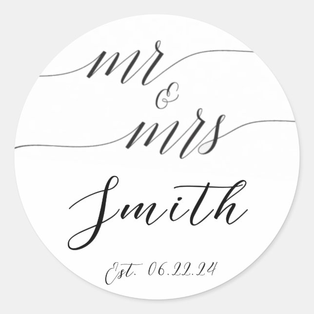 Mr. & Mrs. Wedding Sticker (Front)