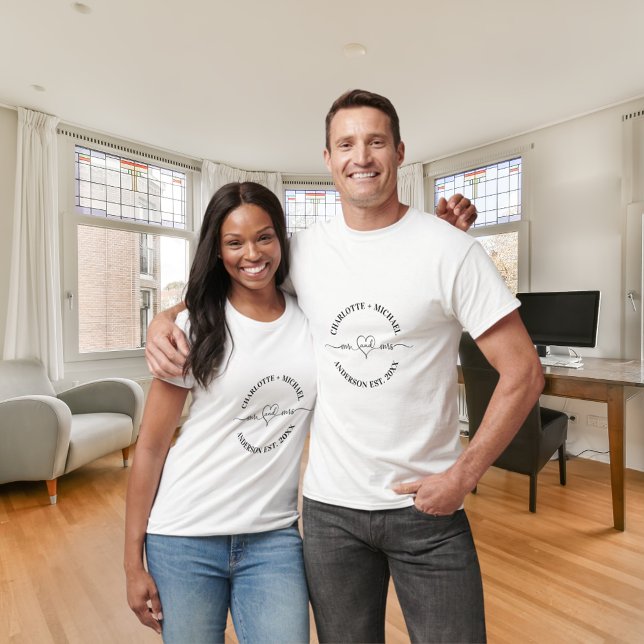 Mr mrs white black newlyweds names T-Shirt (Creator Uploaded)